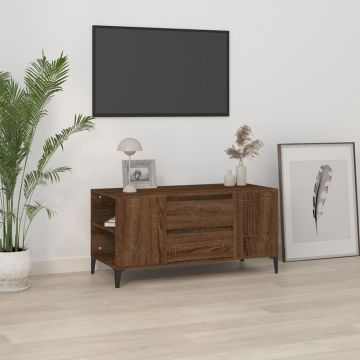 ТВ шкаф, кафяв дъб, 102x44,5x50 см, инженерно дърво