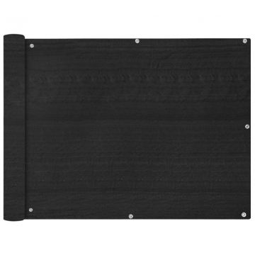 Балконски екран, HDPE, 90x600 см, антрацитно сиво