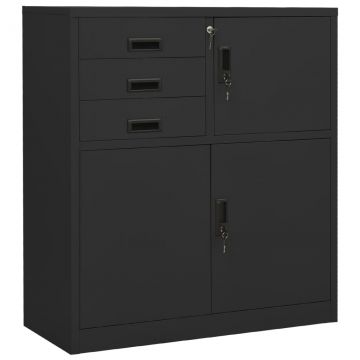 Офис шкаф Kuba, антрацит, 90x40x102 см, стомана