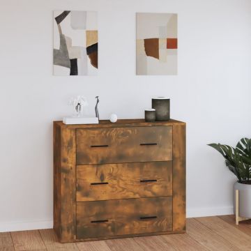 Сайдборд Brent, опушен дъб, 80x33x70 см, инженерно дърво