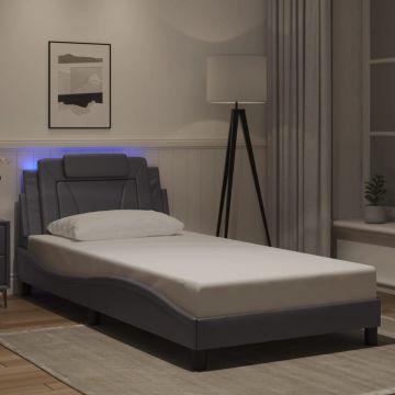 Рамка за легло Viana с LED без матрак сива 100x200 см