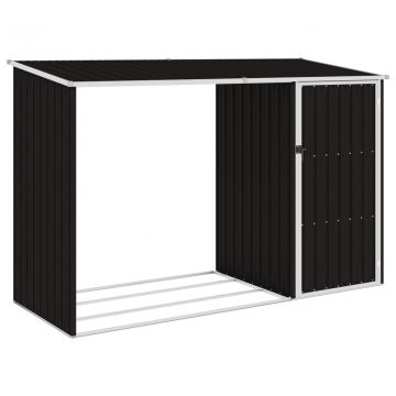 Градински навес кафяв 245x98x159 см поцинкована стомана Kerrie