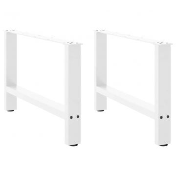 Крака за масичка за кафе бели 2 бр. 70x(42-43) cm стомана