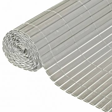 Nature Двустранен градински параван, PVC, 1x3 м, сив