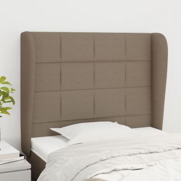 Горна табла за легло с уши Sullivan, таупе, 83x23x118/128 см, плат