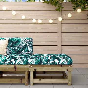 Градинска табуретка с възглавница, импрегнирано борово дърво