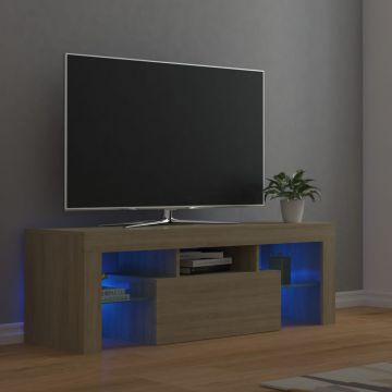 ТВ шкаф с LED осветление Nafisa, дъб сонома, 120x35x40 см