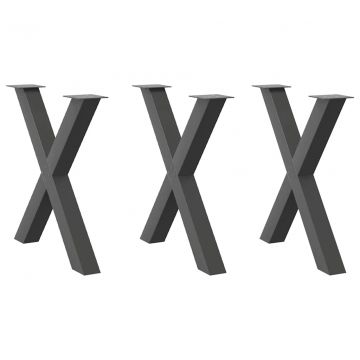 Крака за трапезна маса с X-образна 3 бр 70x(72-73) см стомана
