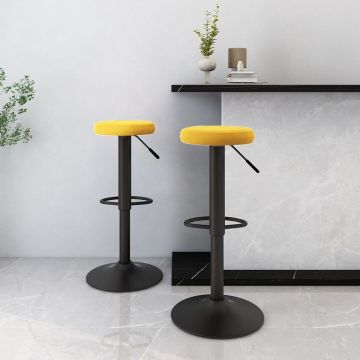 Бар табуретки Hodson, 2 бр, горчица, кадифе