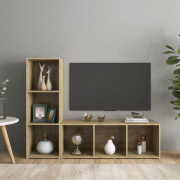 ТВ шкафове Hackett, 2 бр, дъб сонома, 107x35x37 см, ПДЧ
