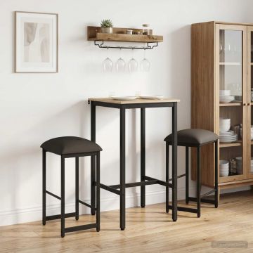 Бар стол 2 бр. Тъмносиво 40 x 32 x 74 см Инженерна дървесина
