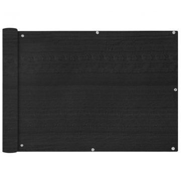 Балконски екран, HDPE, 75x600 см, антрацитно сиво