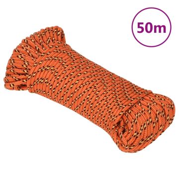 Въже за лодка оранжево 5 мм 50 м полипропилен
