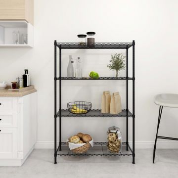 324622  4-Tier Storage Shelf 90x35x137 cm Black 200 kg Mclellan