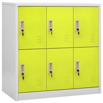 Заключващ се шкаф Mea, светлосиво и зелено, 90x45x92,5 см, стомана