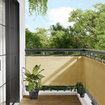 Балконски параван пясъчен 75x800 см 100% полиестер оксфорд