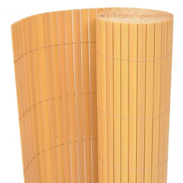 Двустранна градинска ограда, PVC, 150x500 см, жълта