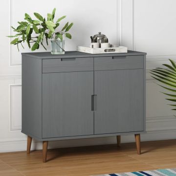 Сайдборд MOLDE сив 90x40x80 см бор масив