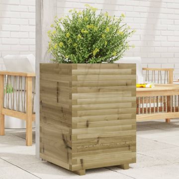 Градинска кашпа 50x50x72 см импрегниран бор