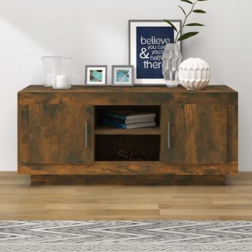 ТВ шкаф, oпушен дъб, 102x35x45 см, инженерно дърво