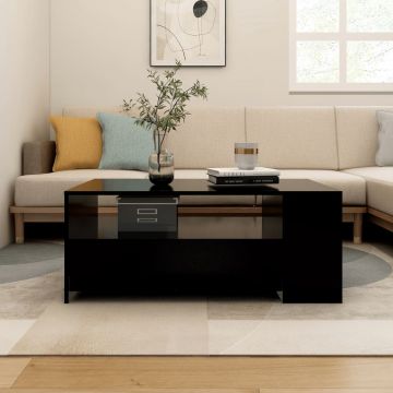 Кафе маса, черна, 102x55x42 см, инженерно дърво