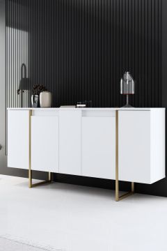 Конзола Luxe, цвят Бял Златен