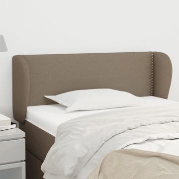 Горна табла за легло с уши Armani, таупе, 103x23x78/88 см, плат