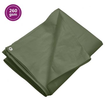 Брезент, 260 г/м², 8x10 м, зелен, HDPE