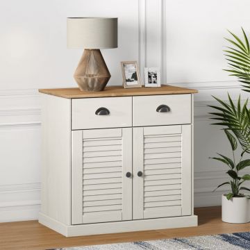 Бюфет с чекмеджета VIGO, 78x40x75 см, бял, бор масив