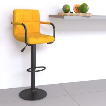 Бар табуретка Mylo, горчица жълто, кадифе