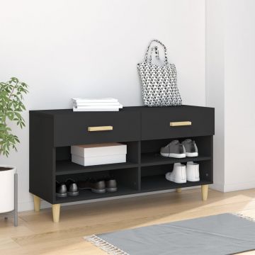 Шкаф за обувки Rowley, бял, 102x35x55 см, инженерно дърво
