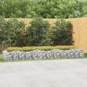 Извит габион повдигната леха 400x100x50 см поцинковано желязо