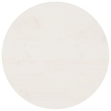 Плот за маса, бял, Ø50x2,5 см, бор масив