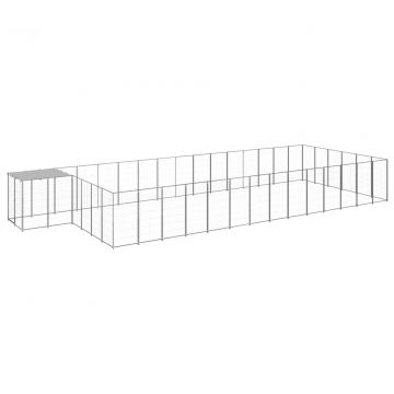 Клетка за кучета, сребриста, 26,62 м², стомана