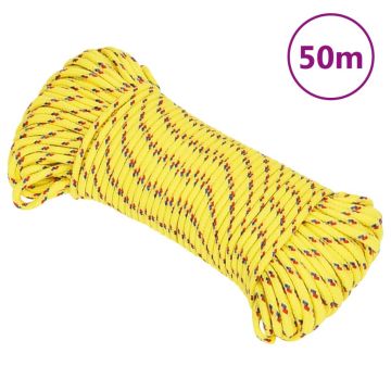 Въже за лодка жълто 5 мм 50 м полипропилен