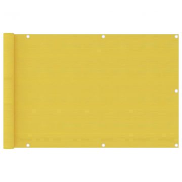 Балконски параван, жълт, 90x400 см, HDPE