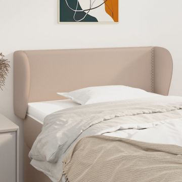 Горна табла с уши Mcknight, капучино, 93x23x78/88 см, изкуствена кожа