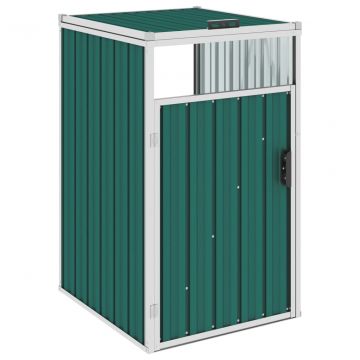 Троен навес за кофи за боклук сив 213x81x121 см стомана Lamb