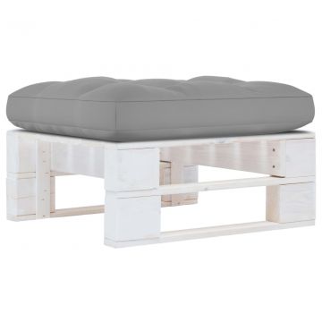 Градинска табуретка от палети, бор с бяла импрегнация