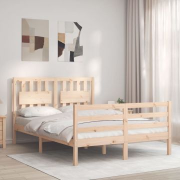 Рамка за легло с табла 4FT Small Double масивна дървесина