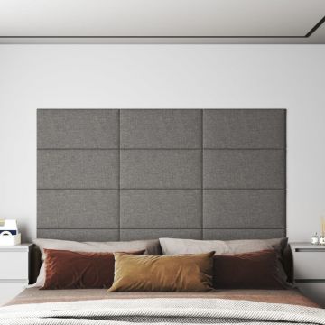 Стенни панели Sloan, 12 бр, светлосиви, 60x30 см, плат, 2,16 м²
