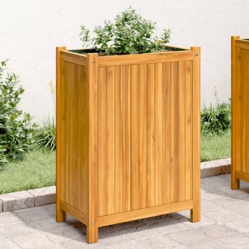 Градинска кашпа с вложка 54x31x75 см масивна акация