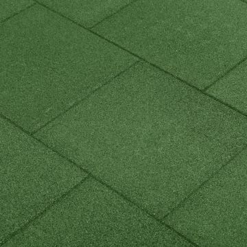 Ударопоглъщащи каучукови плочи, 12 бр, 50x50x3 см, зелени
