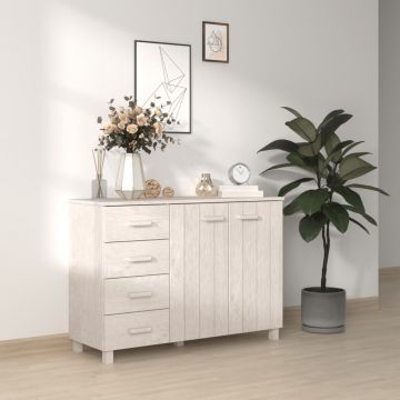 Сайдборд Arla, бял, 113x40x80 см, борово дърво масив