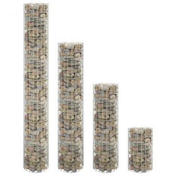 Габион кръгли повдигнати лехи, 4 бр, Ø30x50/100/150/200 см