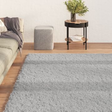 Миещ се килим мек къс косъм 160x230 см противоплъзгащ сив