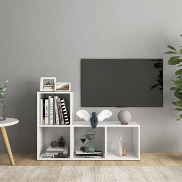 ТВ шкафове Johan, 2 бр, бeли, 72x35x36,5 см, инженерно дърво