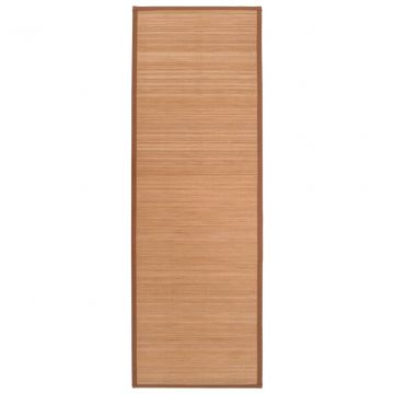 Йога постелка, бамбук, 60x180 см, кафява