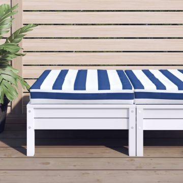 Палетна възглавница синьо-бяло райе 60x60x8 см Оксфорд плат