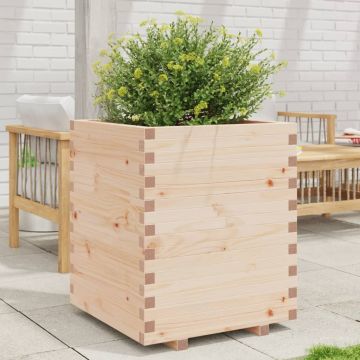 Градинска кашпа 60x60x72,5 см масивна борова дървесина